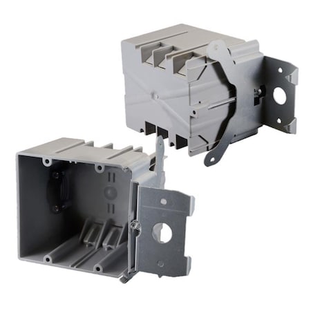 Cantex Cantex EZ Box New and Old Work 34 cu in Rectangle PVC 2 gang Outlet Box Gray EZ34DBZ-ADJ